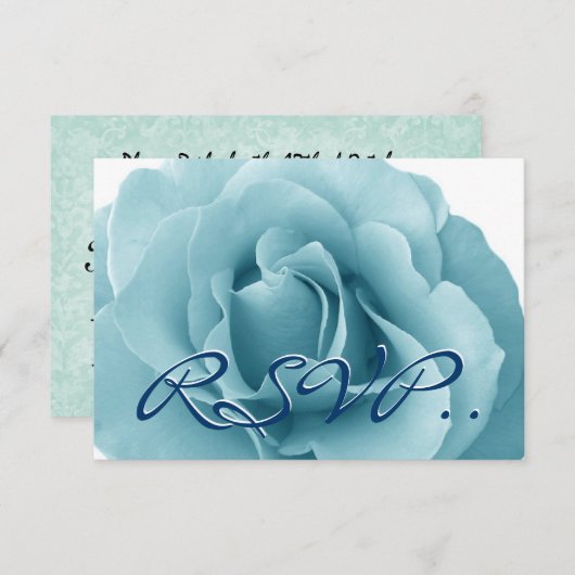 Baby Blue Roos en White Wedding Sjabloon (Voorkant / Achterkant)