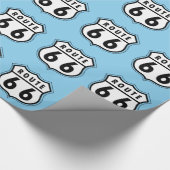Baby Blue Route 66 teken Cadeaupapier (Hoek)