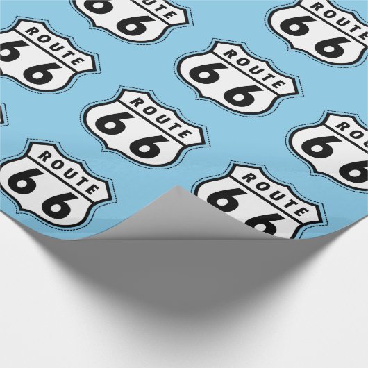 Baby Blue Route 66 teken Cadeaupapier (Hoek)
