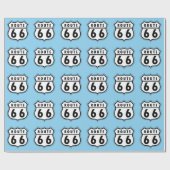 Baby Blue Route 66 teken Cadeaupapier (Vlak)