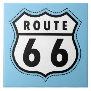 Baby Blue Route 66 teken Tegeltje