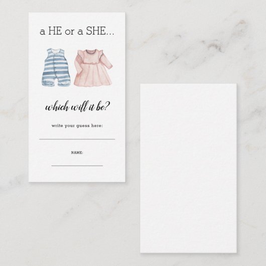 Baby Blue Roze die ze schrijft, denkt dat gender o Informatiekaartje (Voorkant / Achterkant)