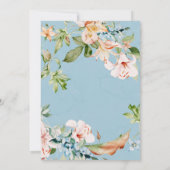 Baby Blue Roze Lily Bridesmaids Luncheon Invites (Achterkant)