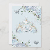 Baby Blue Rozen Princess Cinderella Quinceañera Kaart (Achterkant)