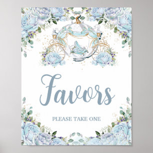 Baby Blue Rozen Princess Pumpkin Carriage Favors Poster