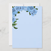 Baby Blue Rozen White en Gold Elegant Quinceanera Kaart (Achterkant)