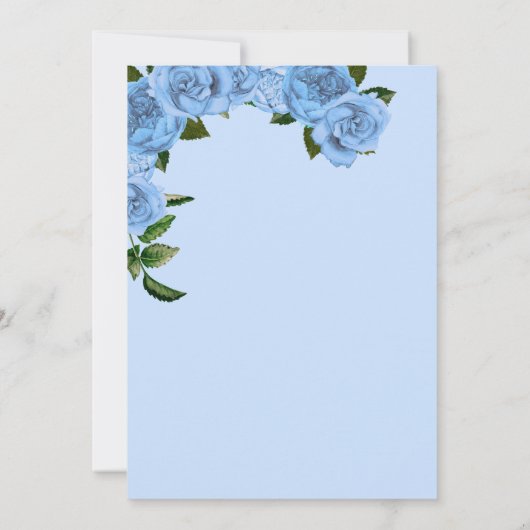 Baby Blue Rozen White en Gold Elegant Quinceanera Kaart (Achterkant)