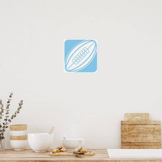 Baby Blue Rugby Poster (Keuken)