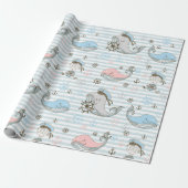 Baby Blue Sailor Cadeaupapier (Uitgerold)