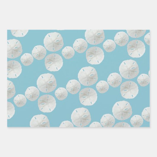 Baby Blue Sand Dollars Starfish Inpakpapier Vel (Voorkant 3)