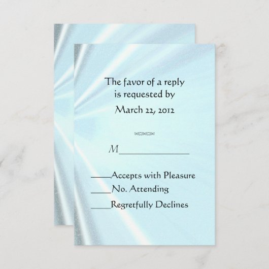Baby Blue Satin RSVP (Voorkant / Achterkant)