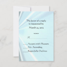 Baby Blue Satin RSVP Kaartje