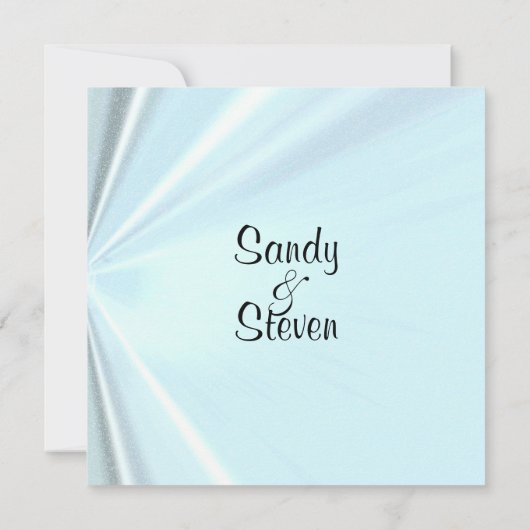 Baby Blue Satin Wedding Invitations Kaart (Achterkant)
