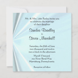 Baby Blue Satin Wedding Invitations Kaart