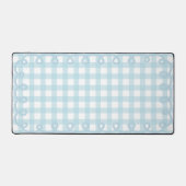 Baby Blue Schaal Gingham Golfvormige Rand Bureaumat (Voorkant)