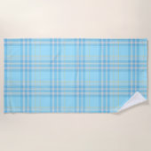 Baby Blue Schotse Plaid Strandlaken (Voorkant)