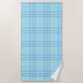Baby Blue Schotse Plaid Strandlaken (Voorkant)