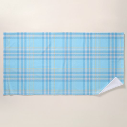 Baby Blue Scottish Plaid Strandlaken (Voorkant)