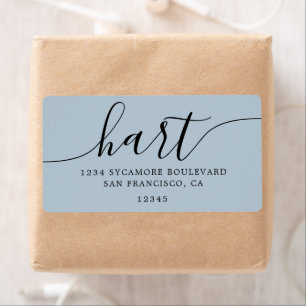 Baby Blue Script Family Retouradres Etiket