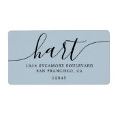 Baby Blue Script Family Retouradres Etiket (Voorkant)