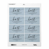 Baby Blue Script Family Retouradres Etiket (Full Sheet)