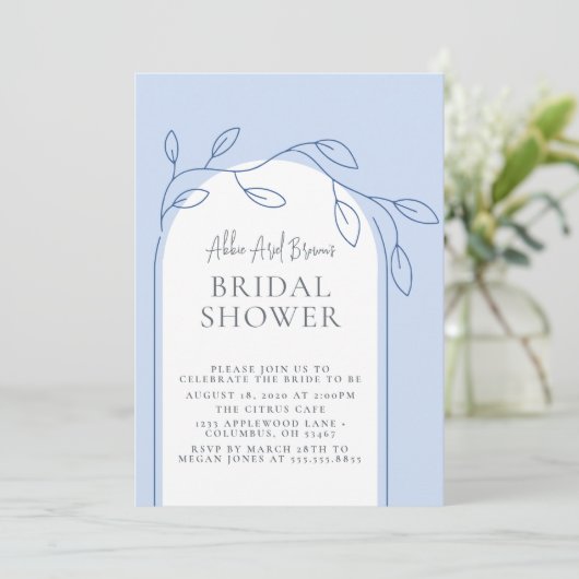 Baby Blue Script-Vrijgezellenfeest Kaart (Staand voorkant)