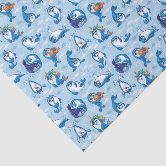 Baby Blue Seals Tissuepapier (Detail)