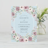 Baby Blue Serene Lente Bruiloft Kaart (Staand voorkant)