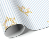 Baby Blue Shalom Zachor Jewish Cadeaupapier (Rol Hoek)