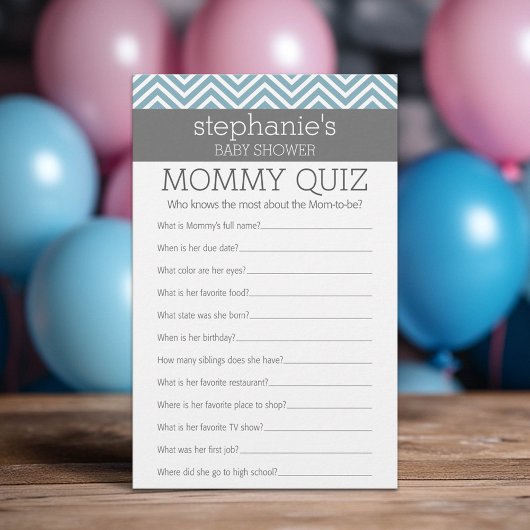 Baby Blue Shower Game - Wie kent mama beste Quiz