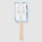 Baby Blue Silver Agaat huwelijksprogramma Handwaaier (Achterkant)