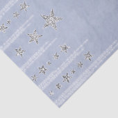 Baby Blue & Silver Glitter Stars Sweet 16 Party Tissuepapier (Detail)