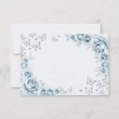 Baby Blue Silver Quinceanera Reply RSVP Kaartje (Achterkant)