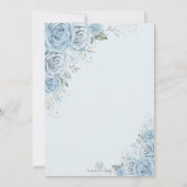 Baby Blue Silver Quinceañera Vlinder Geometrisch Kaart (Achterkant)