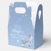 Baby Blue Silver Shoe Cinderella Princess Party Bedankdoosjes (Geopend)