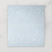 Baby Blue Silver Sparkle Snow Weddenschap Kerstmis Plaatskaartje (Buitenkant ongevouwen)