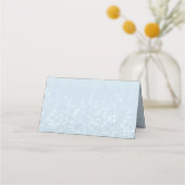 Baby Blue Silver Sparkle Snow Weddenschap Kerstmis Plaatskaartje (Achterkant)