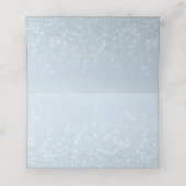 Baby Blue Silver Sparkle Snow Weddenschap Kerstmis Plaatskaartje (Binnenkant ongevouwen)
