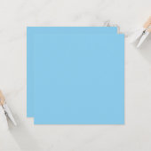 Baby Blue Sky Solid Kleur Kaart (Voorkant / Achterkant in situ)
