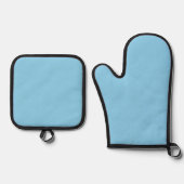 Baby Blue Sky Solid Kleur Ovenwant & Pannenlap Set (Voorkant)
