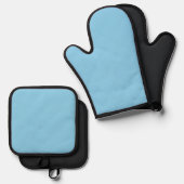 Baby Blue Sky Solid Kleur Ovenwant & Pannenlap Set (Voorkant / Achterkant)