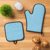 Baby Blue Sky Solid Kleur Ovenwant & Pannenlap Set (Top down)