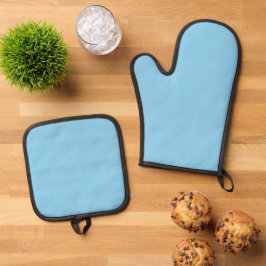 Baby Blue Sky Solid Kleur Ovenwant & Pannenlap Set