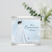 Baby Blue Snowflake Quinceanera Kaart (Staand voorkant)