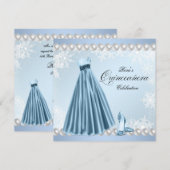 Baby Blue Snowflake Quinceanera Uitnodigingen (Voorkant / Achterkant)