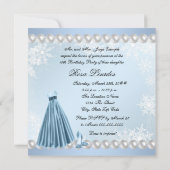 Baby Blue Snowflake Quinceanera Uitnodigingen (Achterkant)