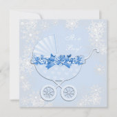 Baby Blue Snowflake Winter Wonderland Baby shower Kaart (Voorkant)