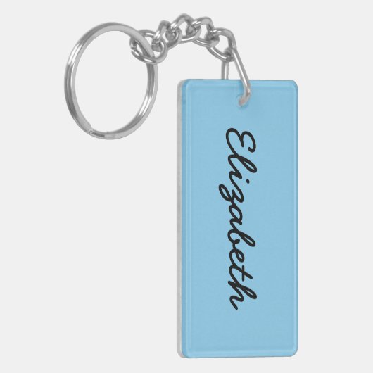 Baby Blue Solid Color Sleutelhanger (Voorkant Links)