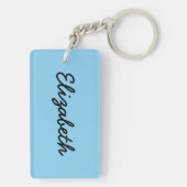 Baby Blue Solid Color Sleutelhanger (achterkant)