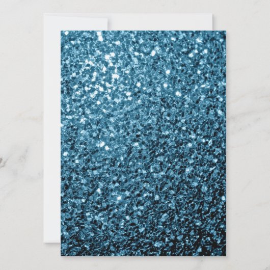 Baby blue sparkles Sweet 16 elegant script Kaart (Achterkant)